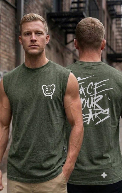 Camisa Casual sin mangas para Caballero /Verde NK13