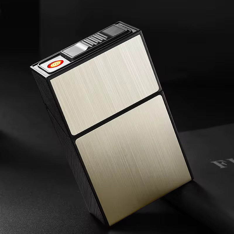 Caja para Cigarrillos y Encendedor/ Dorado IM30