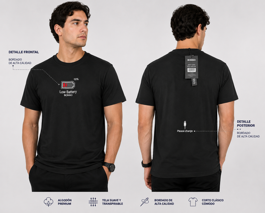 Camiseta Bongo para Caballero - Negra KCN08