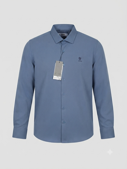 Camisa Formal Manga Marca Ice Man/ Azul Claro NK16