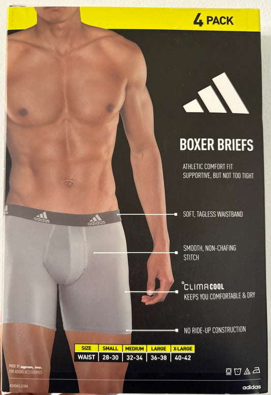 4 Pack Boxer Adidas-Azul, Negro y Gris US21