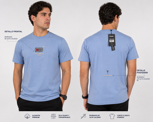 Camiseta Bongo para Caballero - Celeste KCN08