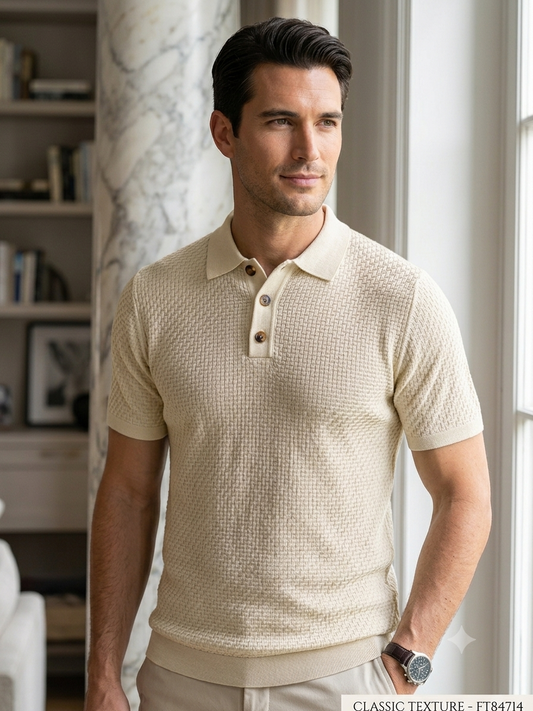 Camiseta Bongo Tipo Polo para Caballero - Crema KCN12