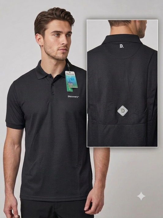 Camisa Tipo Polo Marca Discovery   - Gris negro NK10