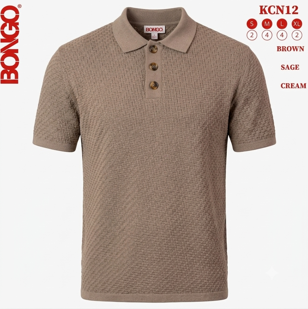 Camiseta Bongo Tipo Polo para Caballero - Cafe KCN12