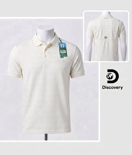 Camisa Tipo Polo Marca Discovery   -Blanco NK09