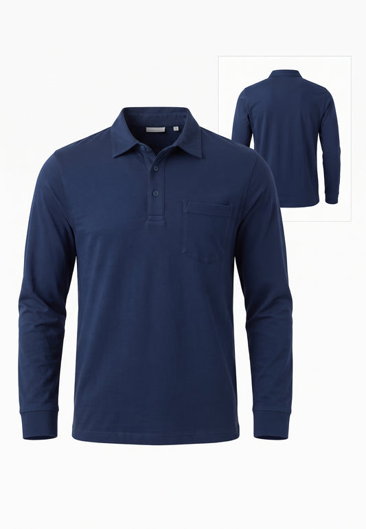 Camisa Manga larga  tipo polo. Marca Touch & Go. / Azul Marino NK18