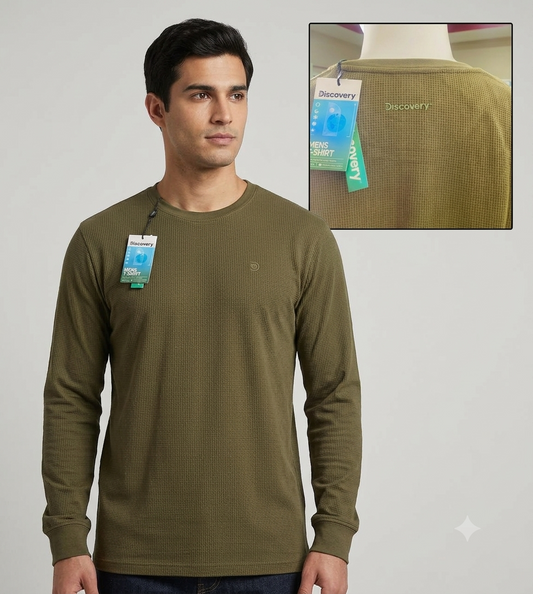 Camiseta Manga Larga Discovery para Caballero - Verde Olivo KCN14