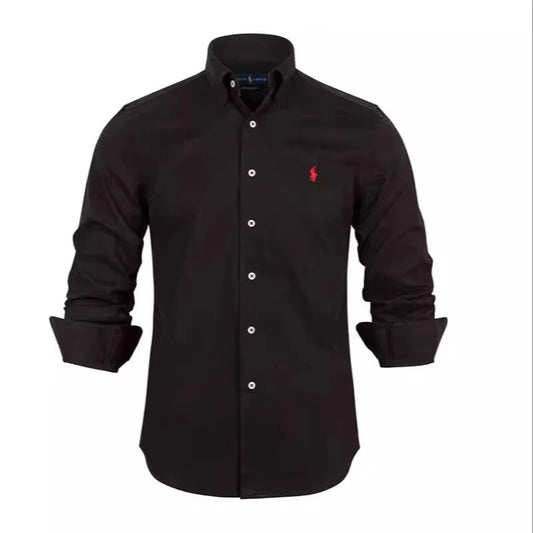 Camisa formal Marca Polo Ralph Lauren  para Caballero/ Negro AM05