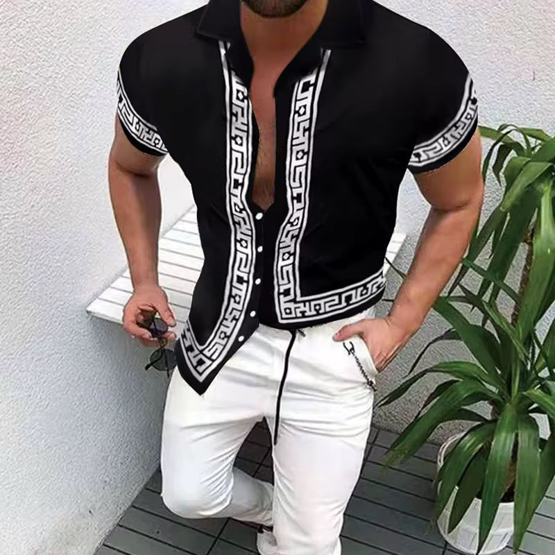 Camiseta Casual / Negro-Balnco BL42