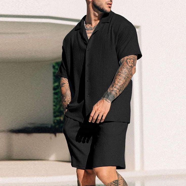 Set Short y Camisa /Negro K161