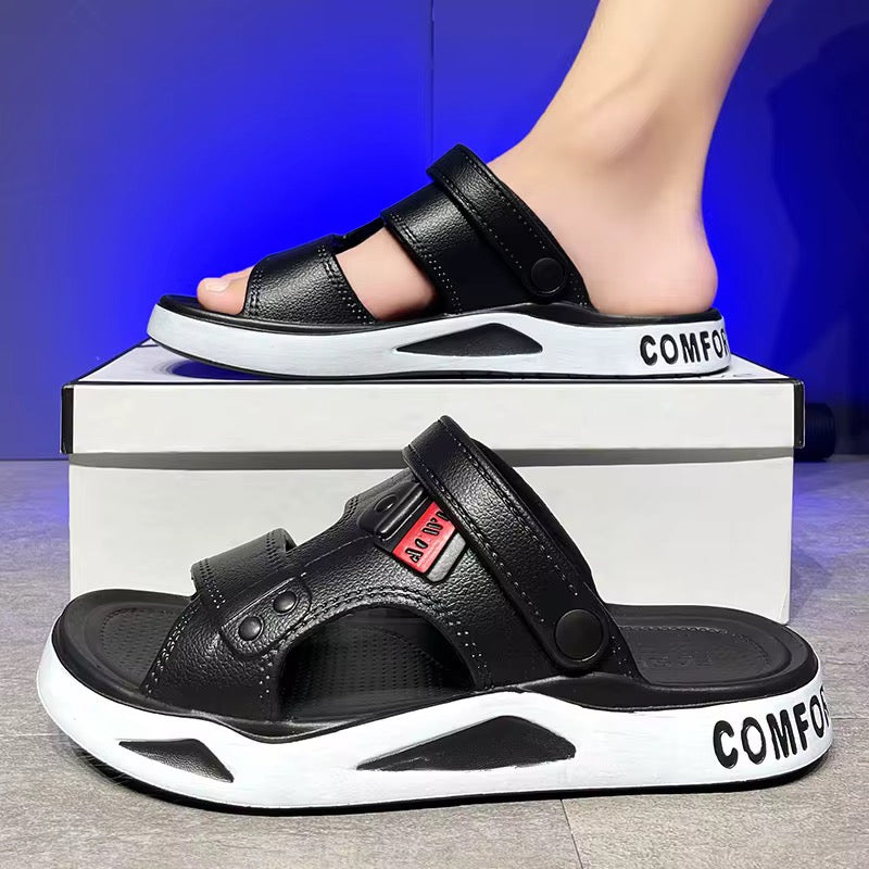 Sandalias Antideslizantes para Caballero /Negro-Blanco N32