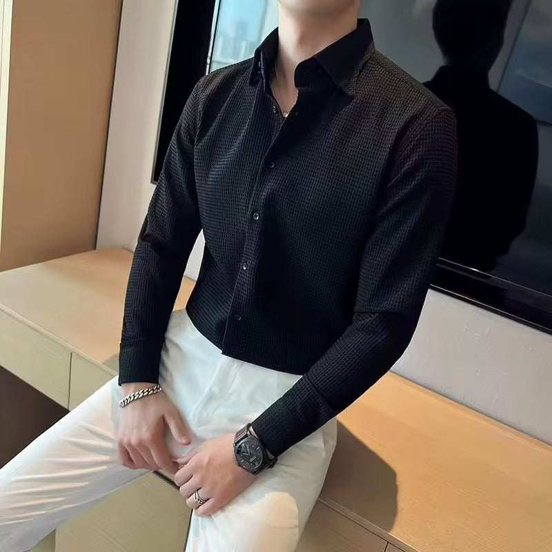 Camisa manga larga para caballero/Negro DM19