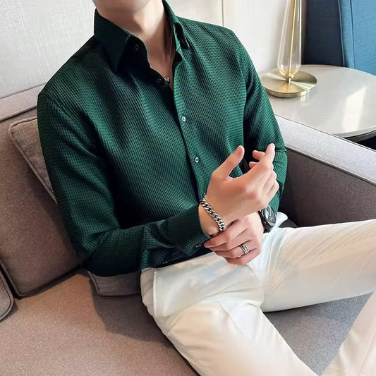 Camisa manga larga para caballero/Verde DM19