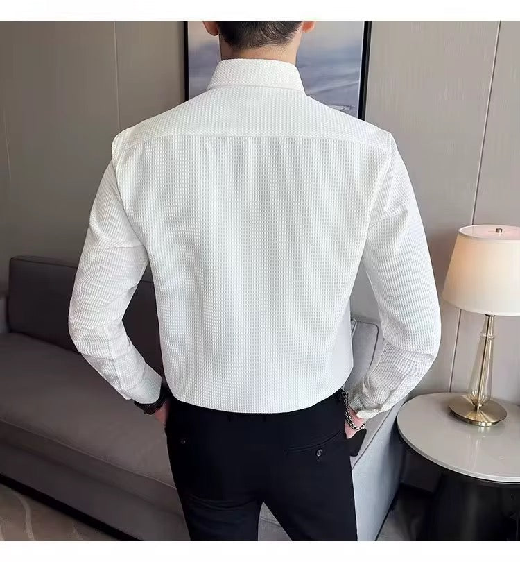 Camisa manga larga para caballero/Blanco DM19