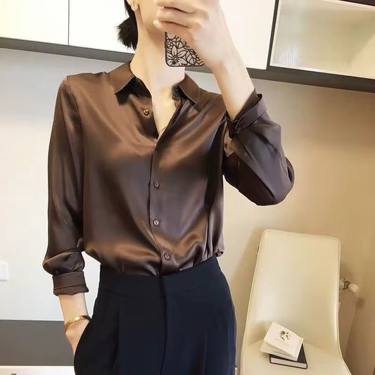 Camisa formal para Mujer /Cafe  DG06