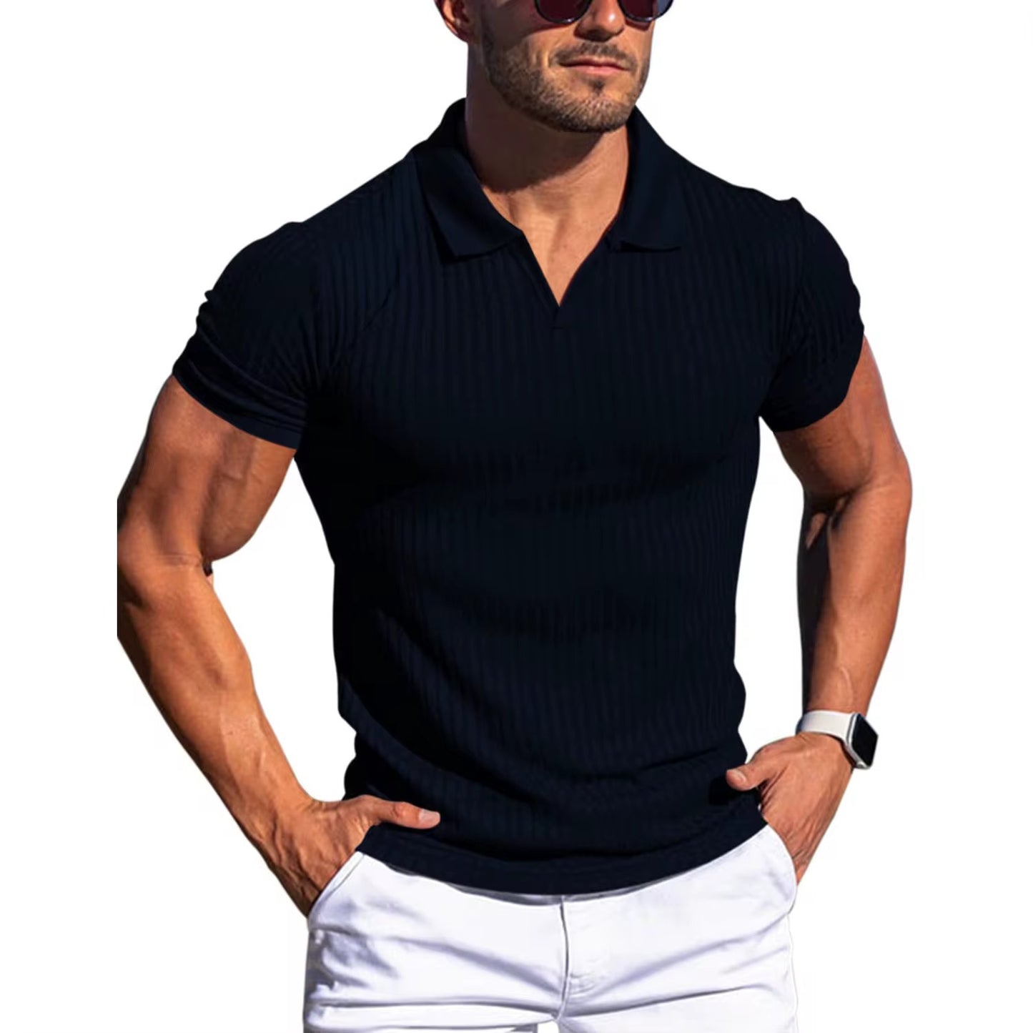 Camisa casual tipo polo/ IM20 - Azul Marino