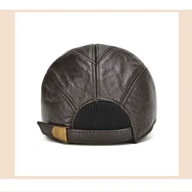 Gorra de Cuero Original Triangulo /Cafe Oscuro K202
