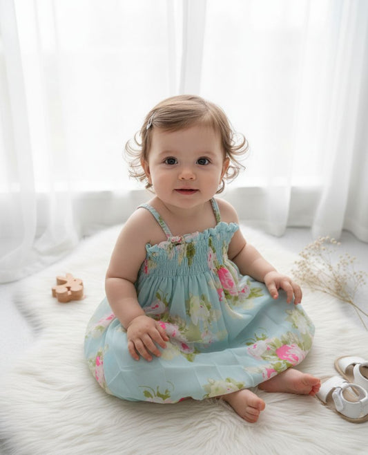 Vestido casual para niña / RA76 / Azul