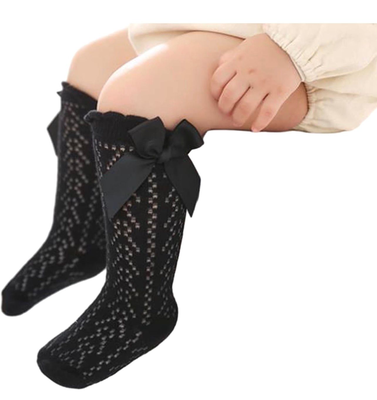 Calcetines para bebe con chongo  / RA110 Negro