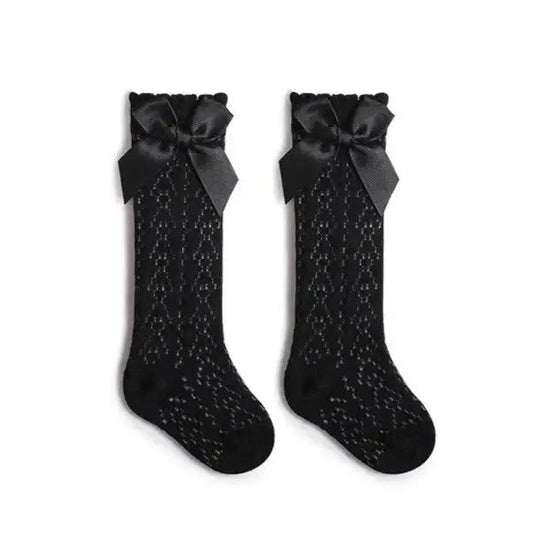Calcetines para bebe con chongo  / RA110 Negro