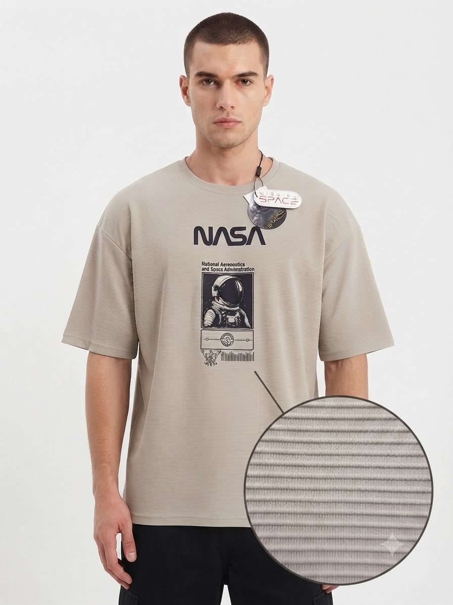 Camisa Oversize marca Mission Space/ Beige KCN37