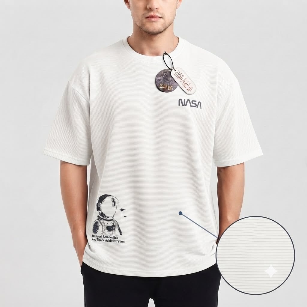 Camisa Oversize marca Mission Space/ Blanco  KCN38