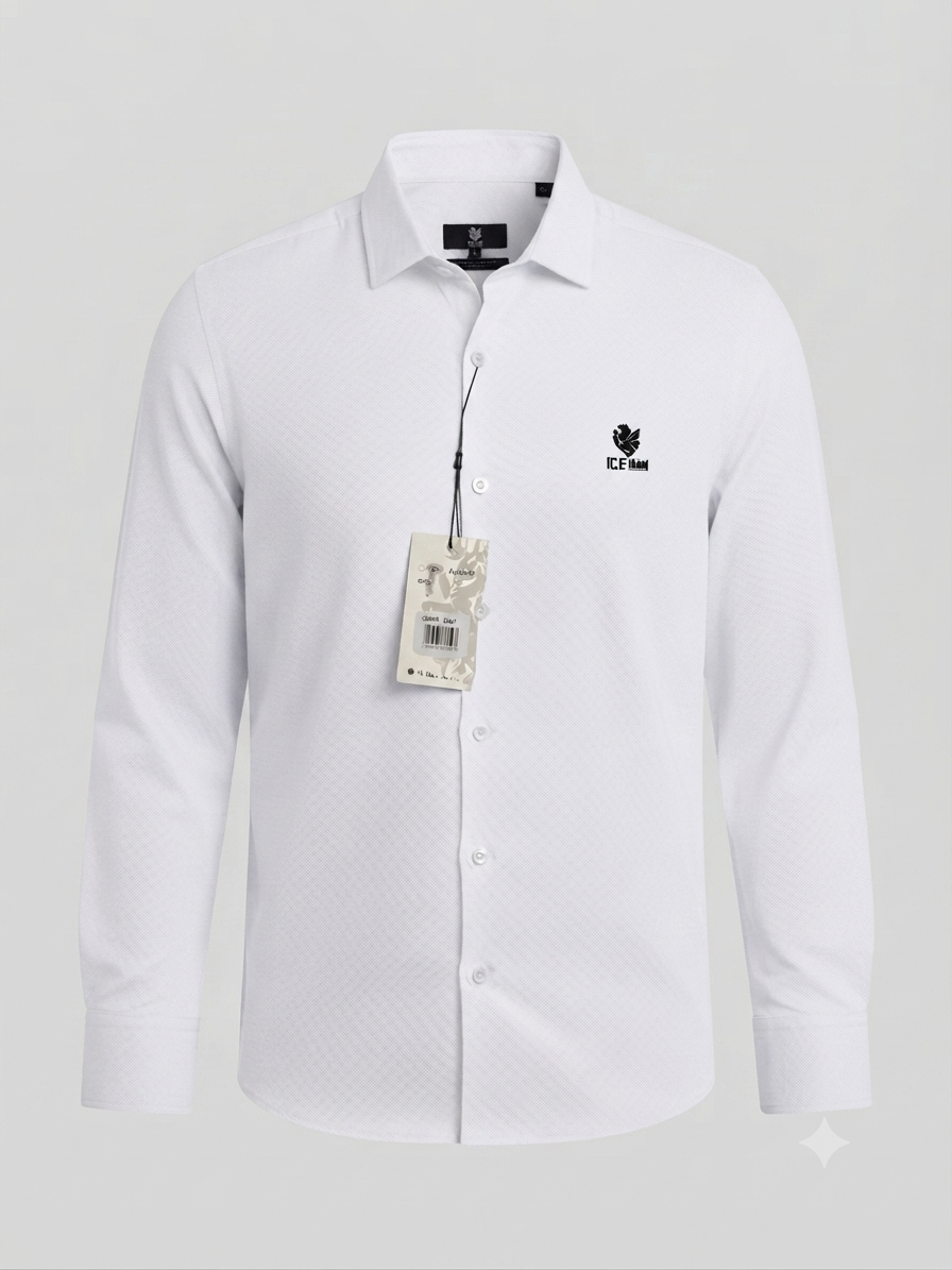 Camisa Formal Manga Marca Ice Man/ Blanco NK16