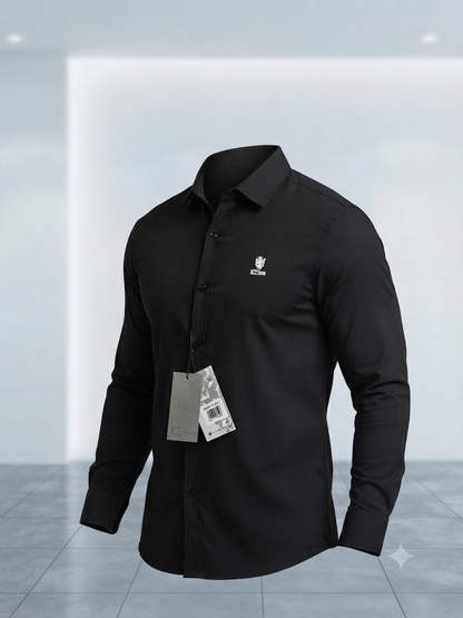 Camisa Formal Manga Marca Ice Man/ Negro NK16