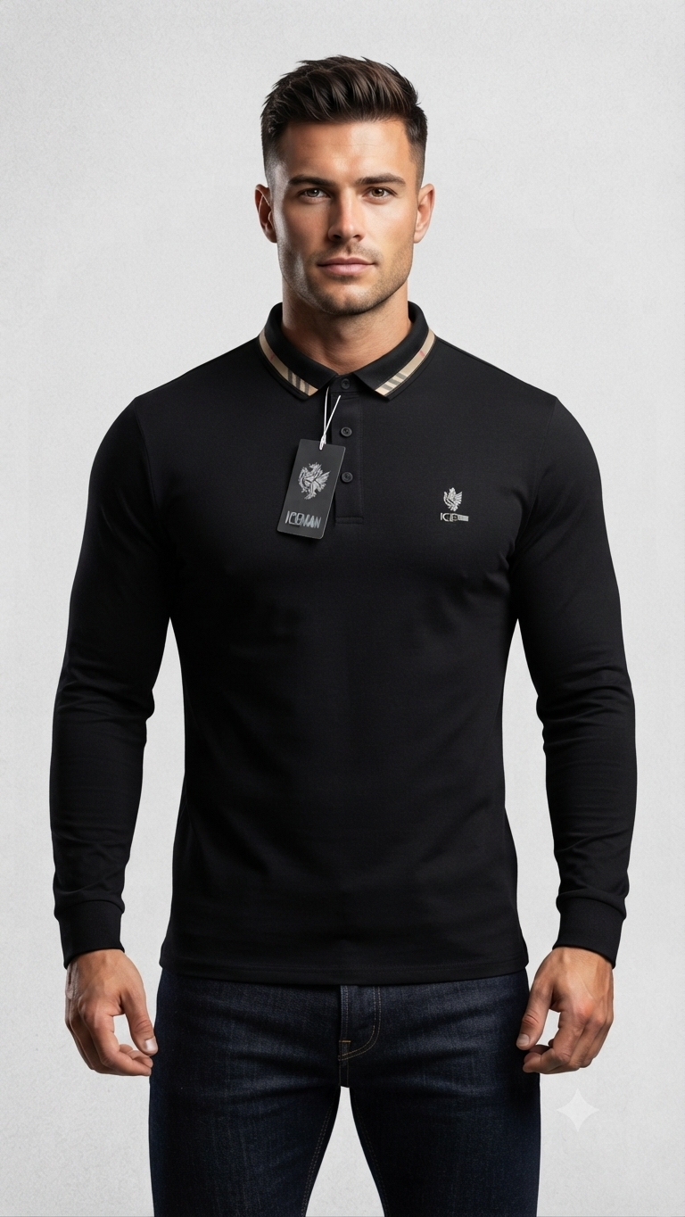 Camisa manga larga  Ice Man/ Negro NK17