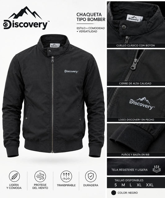 Jacket Marca Discovery Impermeable para Caballero - NK37 Negro