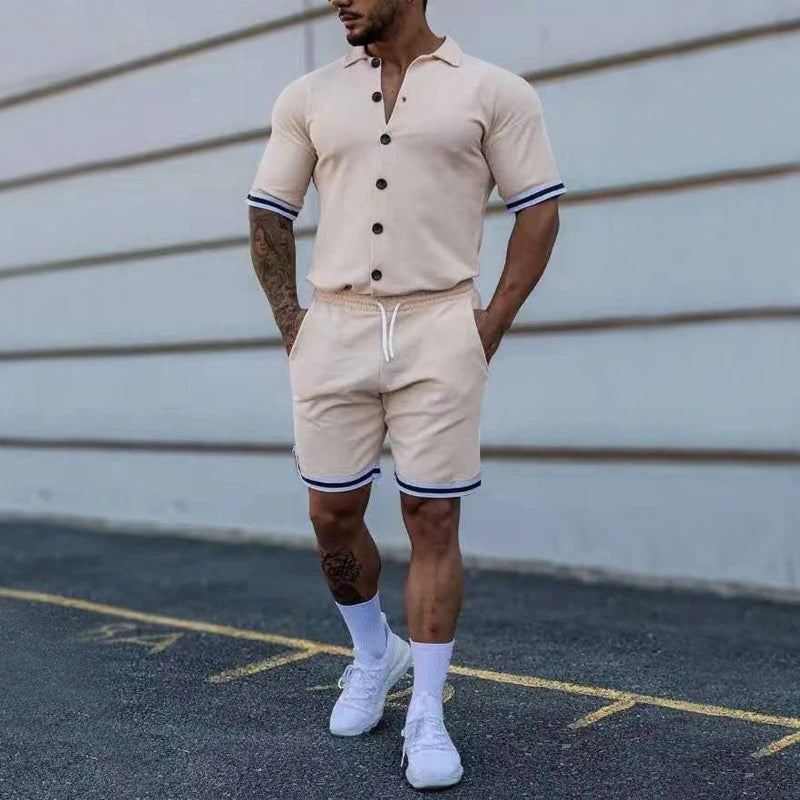 Set de Camiseta y Short para Hombre - Beige BL52