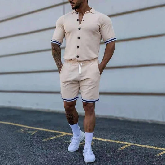 Set de Camiseta y Short para Hombre - Beige BL52
