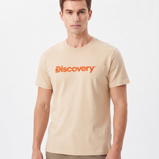 Camiseta Discovery para Caballero - Beige KCN16