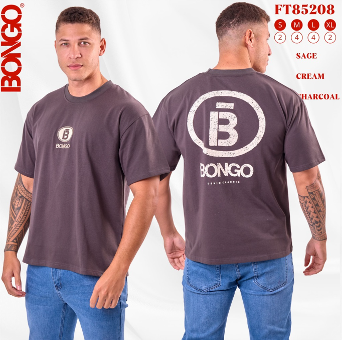 Camiseta Bongo para Caballero Oversize - Verde KCN10