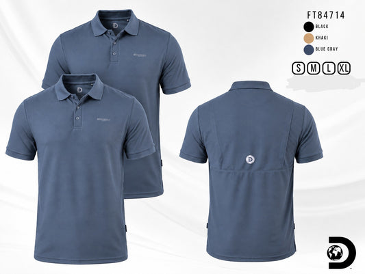 Camisa Tipo Polo Marca Discovery  Gris Azulado NK07