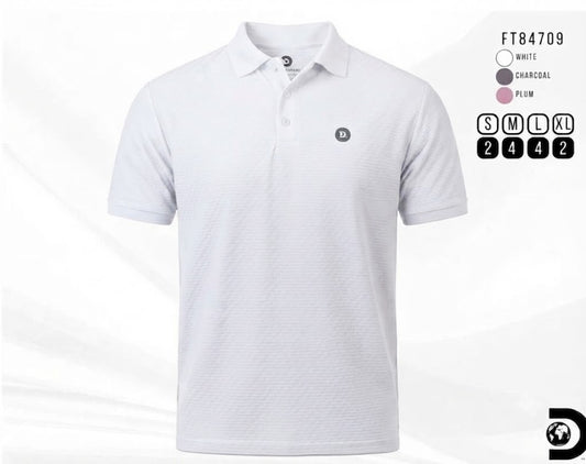 Camisa Tipo Polo Marca Discovery  Blanco NK08