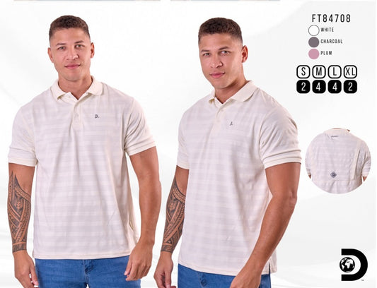 Camisa Tipo Polo Marca Discovery   -Blanco NK09