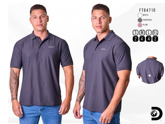 Camisa Tipo Polo Marca Discovery   - Gris negro NK10