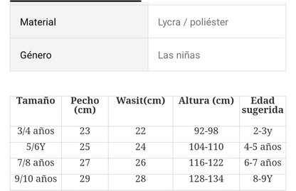 Traje de baño para niña /  2 piezas  B130