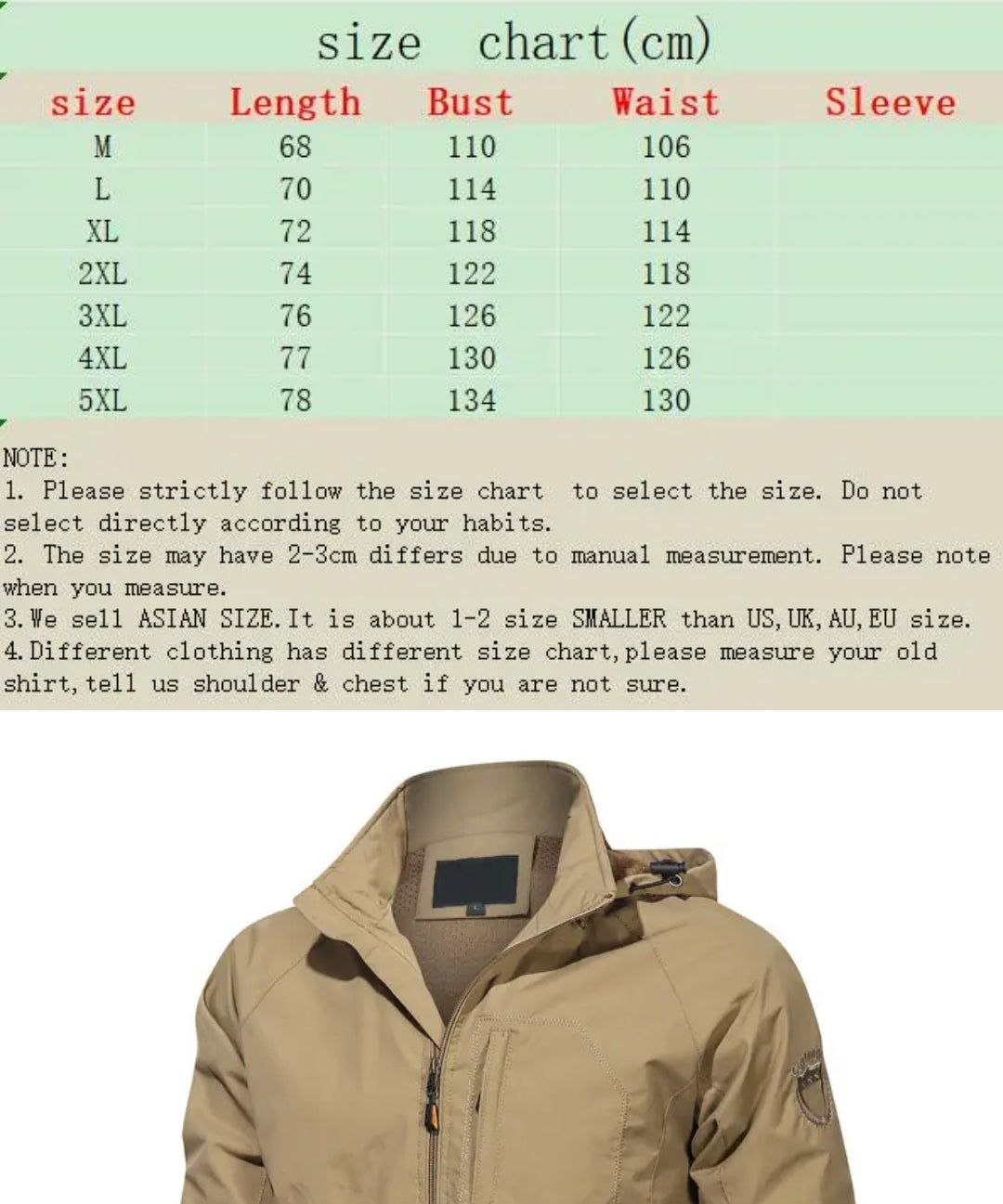 Chaqueta Impermeable para caballero/Verde S033