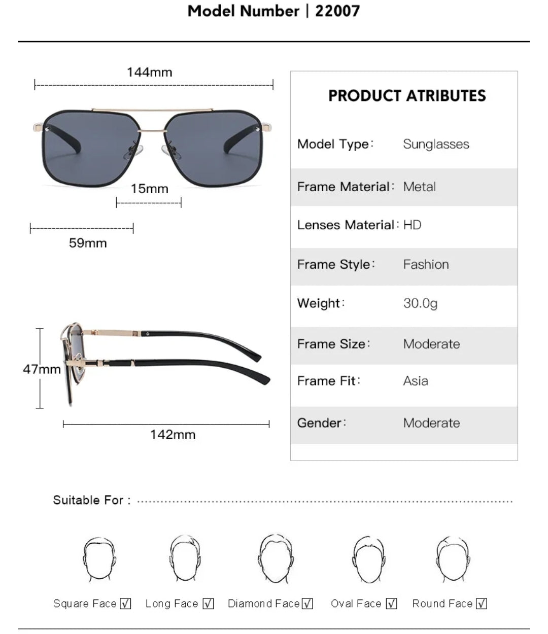 Lentes de Sol 2026  / Cafe C100