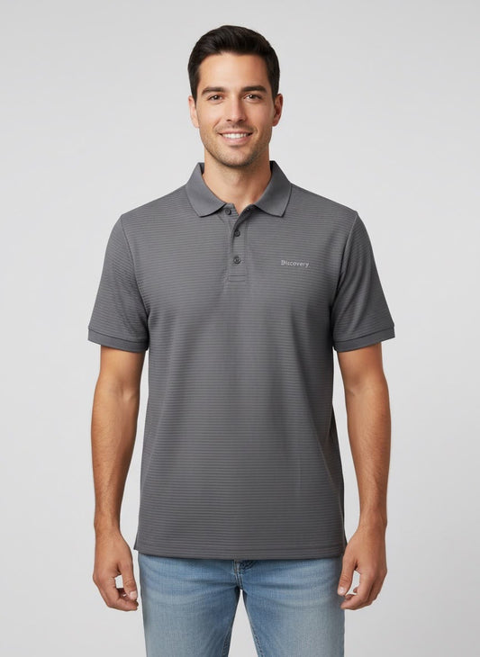 Camisa Tipo Polo Marca Discovery  Gris  NK07