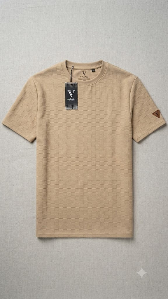 Camiseta Over Size con Alto relieve  Marca Interview -  Beige NK20
