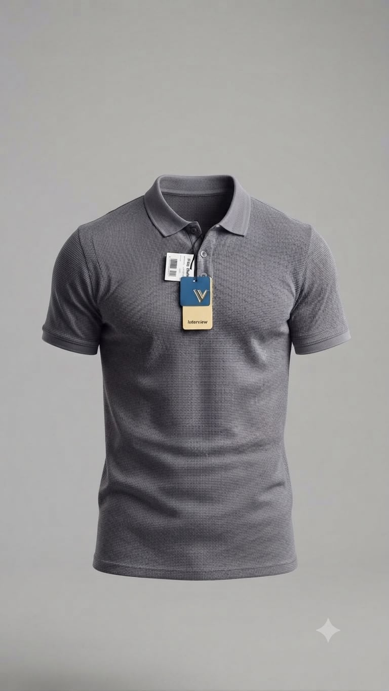 Camisa tipo polo Alto relieve  Marca Interview -  Gris NK21