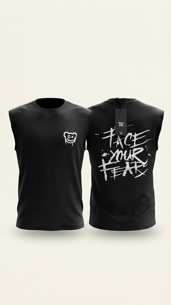 Camisa Casual sin mangas para Caballero Oversize /Negro NK13