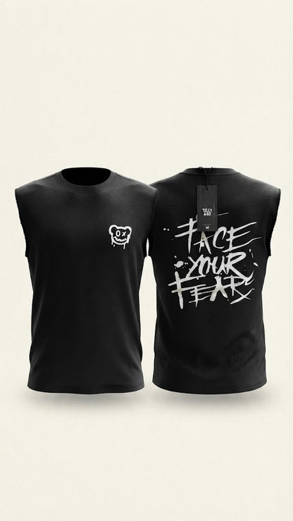 Camisa Casual sin mangas para Caballero Oversize /Negro NK13