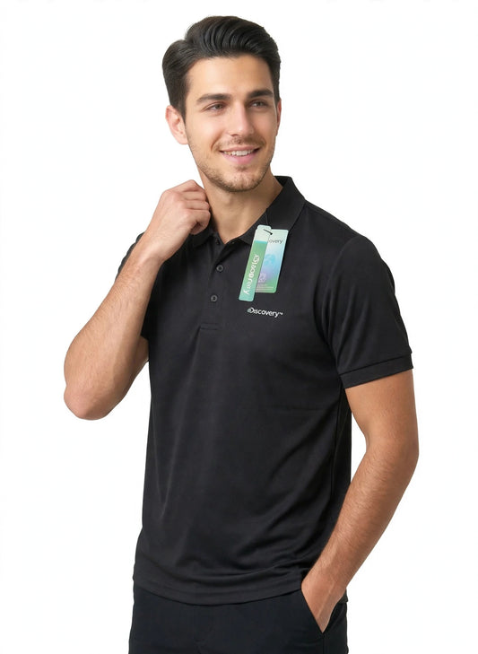 Camisa Tipo Polo Marca Discovery   - Negro  NK39