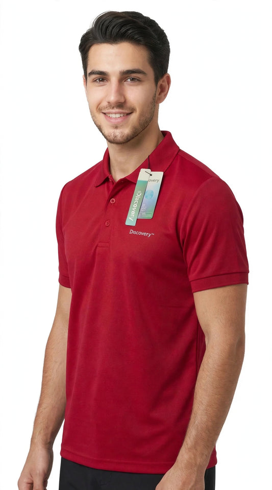 Camisa Tipo Polo Marca Discovery   - Rojo NK39