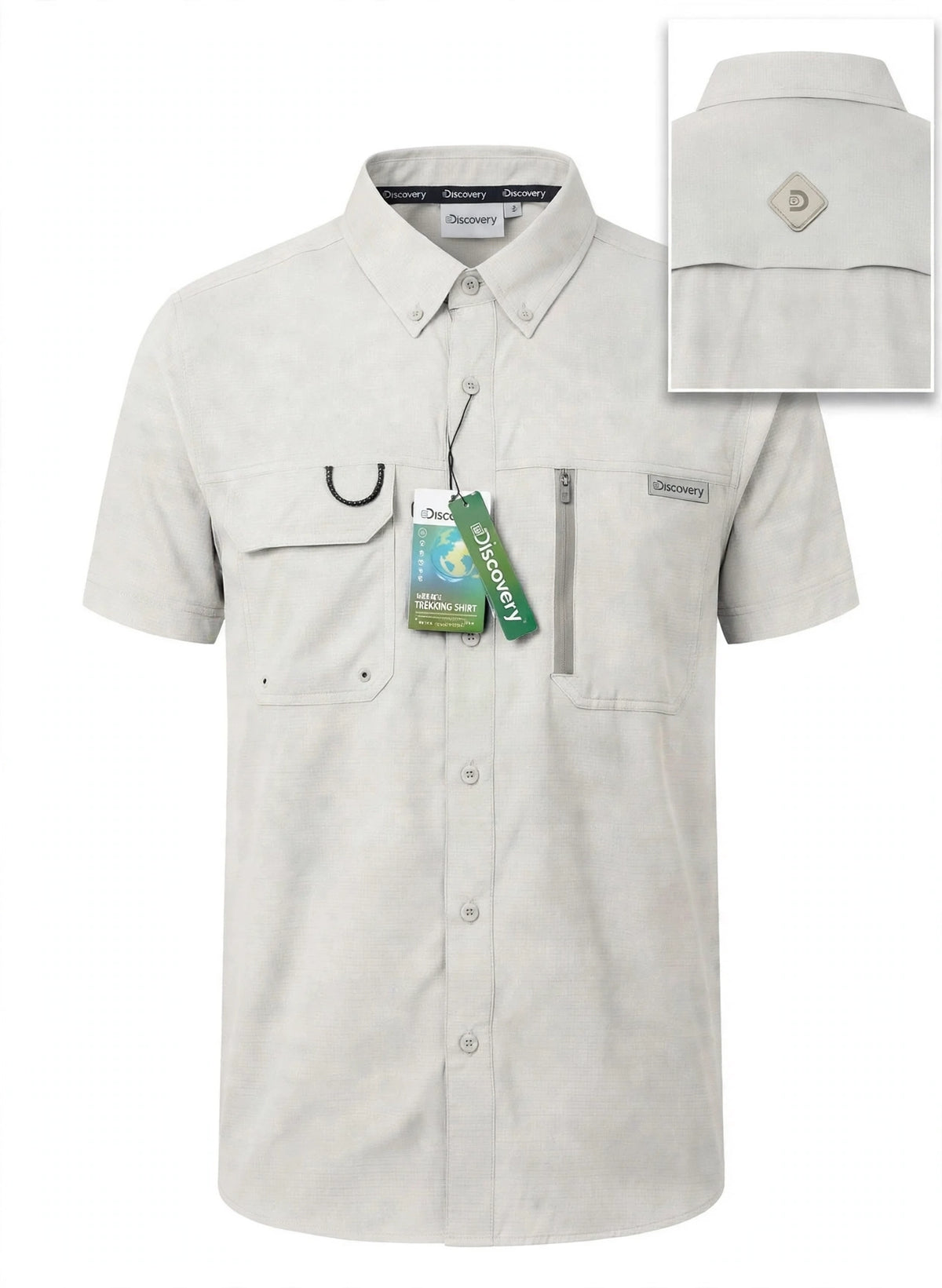 Camisa Marca Discovery   - Gris ,Silver  NK40